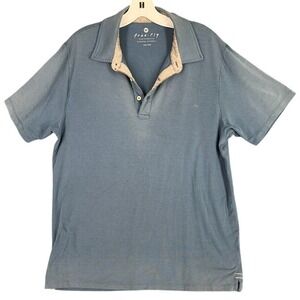 Free Fly Mens Polo Shirt M Blue Performance Bamboo Soft Faded Broken In Casual‎